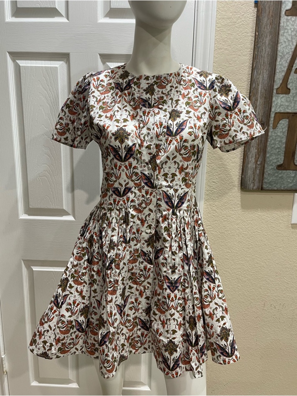 Sail to Sable STS Birds of Paradise Pleated Dress Size Small